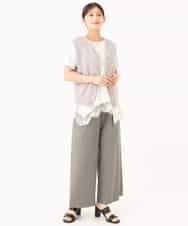 F1KJD21110 MK MICHEL KLEIN(小さいサイズ)(メゾン ドゥ サンク) 【小さいサイズ】[洗える]イレヘムレースデザインカットソー アイボリー
