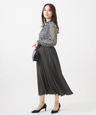 F1LAA09160 MK MICHEL KLEIN(小さいサイズ)(メゾン ドゥ サンク) 【小さいサイズ】起毛サテンガウチョパンツ/洗える ダークグレー