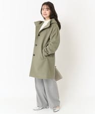 F1LAA58160 MK MICHEL KLEIN(小さいサイズ)(メゾン ドゥ サンク) 【小さいサイズ】ツイード調両面起毛ワイドパンツ/洗える ダークグレー