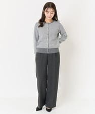 F1LAA58160 MK MICHEL KLEIN(小さいサイズ)(メゾン ドゥ サンク) 【小さいサイズ】ツイード調両面起毛ワイドパンツ/洗える ダークグレー
