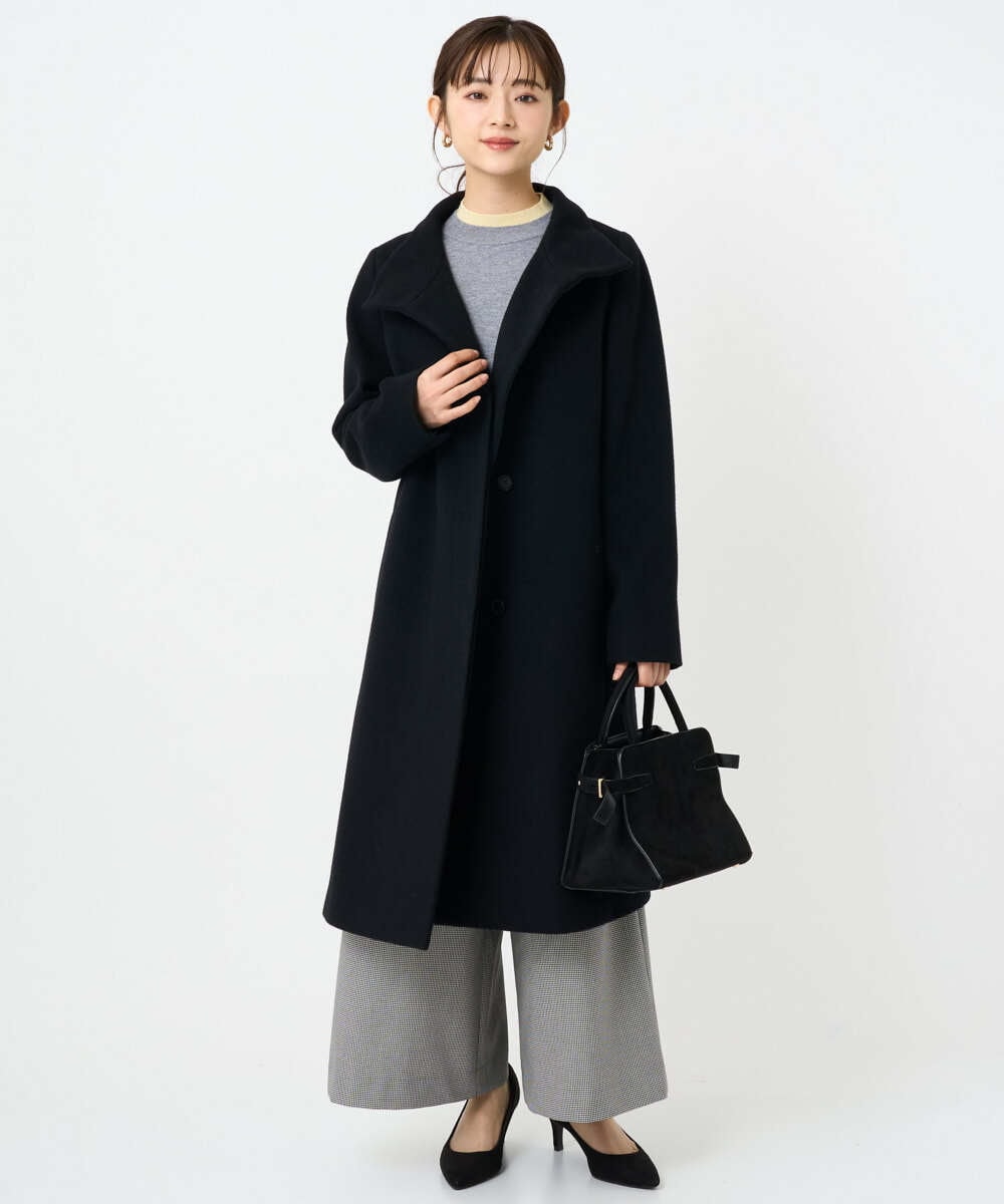 F1LAD51170 MK MICHEL KLEIN(小さいサイズ)(メゾン ドゥ サンク) 【小さいサイズ】千鳥柄ガウチョパンツ/洗える グレー
