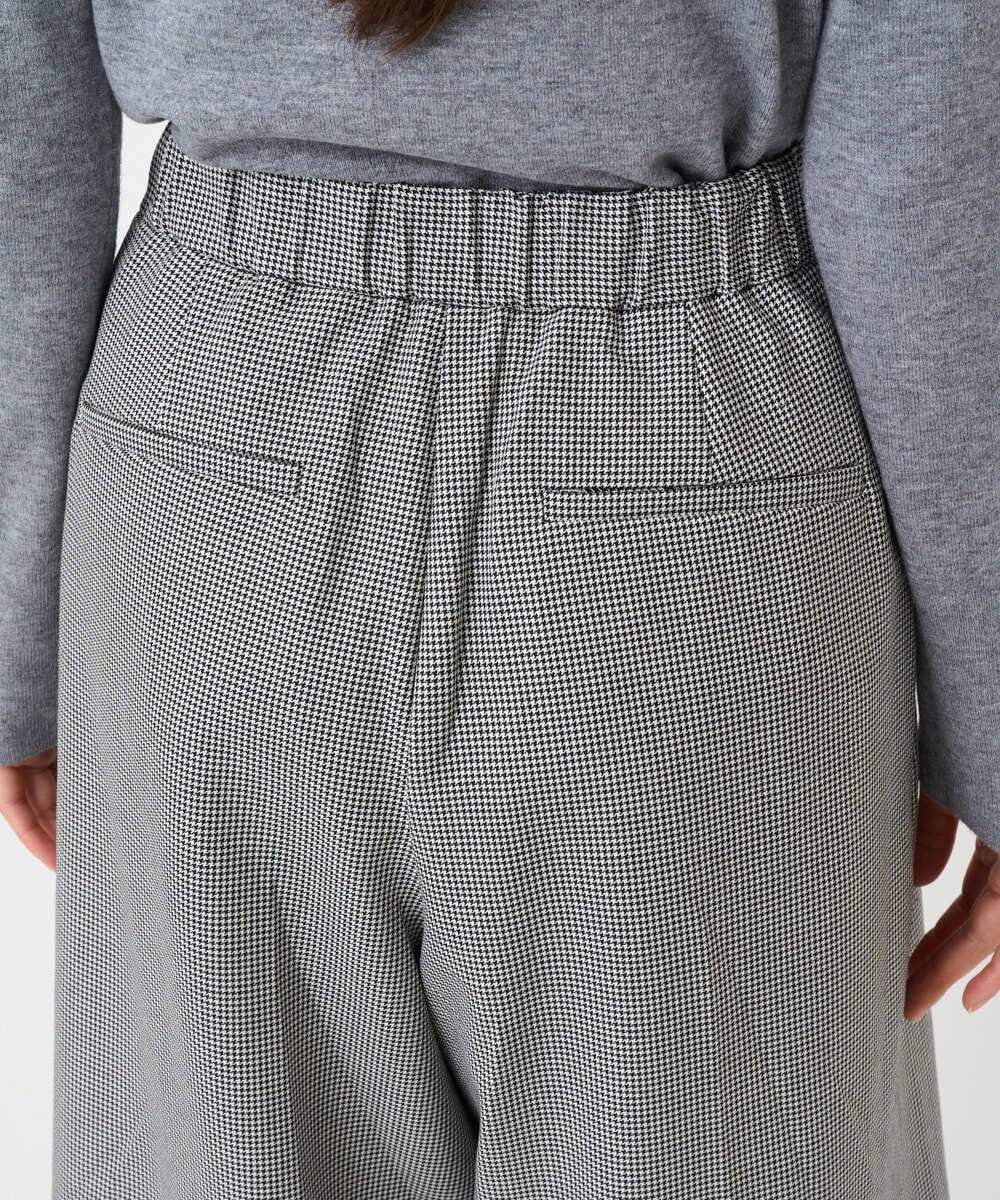 F1LAD51170 MK MICHEL KLEIN(小さいサイズ)(メゾン ドゥ サンク) 【小さいサイズ】千鳥柄ガウチョパンツ/洗える グレー