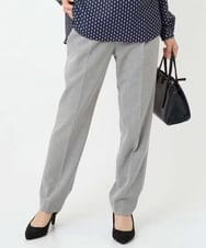 F1LBD56150 MK MICHEL KLEIN(小さいサイズ)(メゾン ドゥ サンク) 【小さいサイズ】ツイード調両面起毛テーパードパンツ/洗える ライトグレー