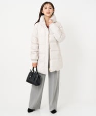 F1LBD58160 MK MICHEL KLEIN(小さいサイズ)(メゾン ドゥ サンク) 【小さいサイズ】ツイード調両面起毛ワイドパンツ/洗える ライトグレー