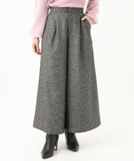 F1LDA60170 MK MICHEL KLEIN(小さいサイズ)(メゾン ドゥ サンク) 【小さいサイズ】2タック ツイードワイドパンツ/洗える ダークグレー