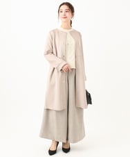 F1LDA60170 MK MICHEL KLEIN(小さいサイズ)(メゾン ドゥ サンク) 【小さいサイズ】2タック ツイードワイドパンツ/洗える ダークグレー