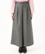 F1LDA60170 MK MICHEL KLEIN(小さいサイズ)(メゾン ドゥ サンク) 【小さいサイズ】2タック ツイードワイドパンツ/洗える ダークグレー