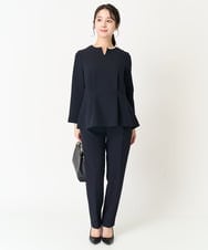 F1LFA10140 MK MICHEL KLEIN(小さいサイズ)(メゾン ドゥ サンク) 【小さいサイズ】ベーシックテーパードパンツ/制菌加工/洗える/セットアップ対応 ネイビー