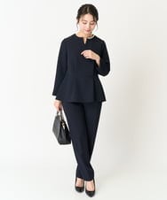 F1LFA10140 MK MICHEL KLEIN(小さいサイズ)(メゾン ドゥ サンク) 【小さいサイズ】ベーシックテーパードパンツ/制菌加工/洗える/セットアップ対応 ネイビー