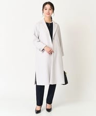 F1LFA10140 MK MICHEL KLEIN(小さいサイズ)(メゾン ドゥ サンク) 【小さいサイズ】ベーシックテーパードパンツ/制菌加工/洗える/セットアップ対応 ネイビー