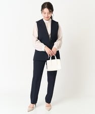 F1LFA10140 MK MICHEL KLEIN(小さいサイズ)(メゾン ドゥ サンク) 【小さいサイズ】ベーシックテーパードパンツ/制菌加工/洗える/セットアップ対応 ネイビー