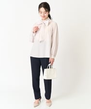 F1LFA10140 MK MICHEL KLEIN(小さいサイズ)(メゾン ドゥ サンク) 【小さいサイズ】ベーシックテーパードパンツ/制菌加工/洗える/セットアップ対応 ネイビー