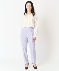 F1LFA10140 MK MICHEL KLEIN(小さいサイズ)(メゾン ドゥ サンク) 【小さいサイズ】ベーシックテーパードパンツ/制菌加工/洗える/セットアップ対応 ネイビー