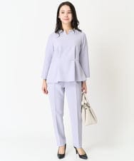 F1LFA10140 MK MICHEL KLEIN(小さいサイズ)(メゾン ドゥ サンク) 【小さいサイズ】ベーシックテーパードパンツ/制菌加工/洗える/セットアップ対応 ネイビー