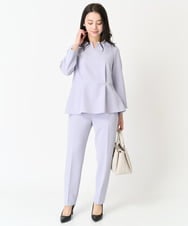 F1LFA10140 MK MICHEL KLEIN(小さいサイズ)(メゾン ドゥ サンク) 【小さいサイズ】ベーシックテーパードパンツ/制菌加工/洗える/セットアップ対応 ネイビー