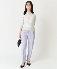 F1LFA10140 MK MICHEL KLEIN(小さいサイズ)(メゾン ドゥ サンク) 【小さいサイズ】ベーシックテーパードパンツ/制菌加工/洗える/セットアップ対応 ネイビー