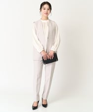 F1LFA10140 MK MICHEL KLEIN(小さいサイズ)(メゾン ドゥ サンク) 【小さいサイズ】ベーシックテーパードパンツ/制菌加工/洗える/セットアップ対応 ネイビー