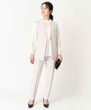 F1LFA10140 MK MICHEL KLEIN(小さいサイズ)(メゾン ドゥ サンク) 【小さいサイズ】ベーシックテーパードパンツ/制菌加工/洗える/セットアップ対応 ネイビー