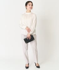 F1LFA10140 MK MICHEL KLEIN(小さいサイズ)(メゾン ドゥ サンク) 【小さいサイズ】ベーシックテーパードパンツ/制菌加工/洗える/セットアップ対応 ネイビー