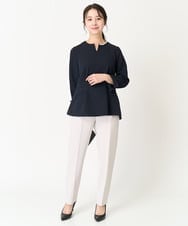 F1LFA10140 MK MICHEL KLEIN(小さいサイズ)(メゾン ドゥ サンク) 【小さいサイズ】ベーシックテーパードパンツ/制菌加工/洗える/セットアップ対応 ネイビー