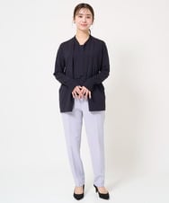 F1LFA10140 MK MICHEL KLEIN(小さいサイズ)(メゾン ドゥ サンク) 【小さいサイズ】ベーシックテーパードパンツ/制菌加工/洗える/セットアップ対応 ネイビー