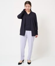 F1LFA10140 MK MICHEL KLEIN(小さいサイズ)(メゾン ドゥ サンク) 【小さいサイズ】ベーシックテーパードパンツ/制菌加工/洗える/セットアップ対応 ネイビー