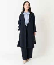F1LFA24160 MK MICHEL KLEIN(小さいサイズ)(メゾン ドゥ サンク) 【小さいサイズ】ハイウエストワイドパンツ/撥水加工/洗える/セットアップ対応 ライトグレー