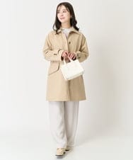 F1LFA24160 MK MICHEL KLEIN(小さいサイズ)(メゾン ドゥ サンク) 【小さいサイズ】ハイウエストワイドパンツ/撥水加工/洗える/セットアップ対応 ライトグレー