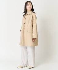 F1LFA24160 MK MICHEL KLEIN(小さいサイズ)(メゾン ドゥ サンク) 【小さいサイズ】ハイウエストワイドパンツ/撥水加工/洗える/セットアップ対応 ライトグレー