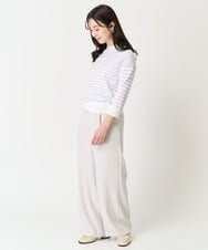 F1LFA24160 MK MICHEL KLEIN(小さいサイズ)(メゾン ドゥ サンク) 【小さいサイズ】ハイウエストワイドパンツ/撥水加工/洗える/セットアップ対応 ライトグレー