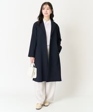 F1LFA24160 MK MICHEL KLEIN(小さいサイズ)(メゾン ドゥ サンク) 【小さいサイズ】ハイウエストワイドパンツ/撥水加工/洗える/セットアップ対応 ライトグレー