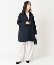 F1LFA24160 MK MICHEL KLEIN(小さいサイズ)(メゾン ドゥ サンク) 【小さいサイズ】ハイウエストワイドパンツ/撥水加工/洗える/セットアップ対応 ライトグレー