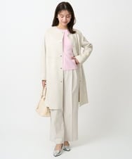 F1LFD15170 MK MICHEL KLEIN(小さいサイズ)(メゾン ドゥ サンク) 【小さいサイズ】2タックストレートワイドパンツ/洗える ベージュ