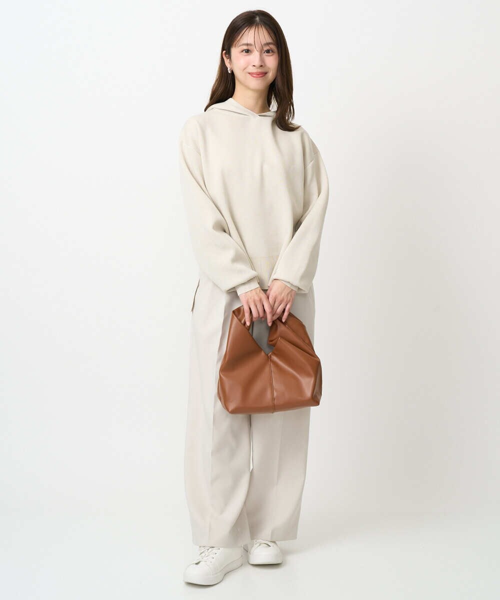 F1LFD15170 MK MICHEL KLEIN(小さいサイズ)(メゾン ドゥ サンク) 【小さいサイズ】2タックストレートワイドパンツ/洗える ベージュ