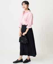 F1LGD26170 MK MICHEL KLEIN(小さいサイズ)(メゾン ドゥ サンク) 【小さいサイズ】サイドプリーツガウチョパンツ/洗える ライトブルー