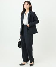 F1LGD33170 MK MICHEL KLEIN(小さいサイズ)(メゾン ドゥ サンク) 【小さいサイズ】ドライタッチストレッチ テーパードパンツ/イージーケア/洗濯機で洗える グレージュ