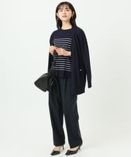 F1LGD33170 MK MICHEL KLEIN(小さいサイズ)(メゾン ドゥ サンク) 【小さいサイズ】ドライタッチストレッチ テーパードパンツ/イージーケア/洗濯機で洗える グレージュ