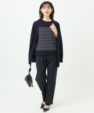F1LGD33170 MK MICHEL KLEIN(小さいサイズ)(メゾン ドゥ サンク) 【小さいサイズ】ドライタッチストレッチ テーパードパンツ/イージーケア/洗濯機で洗える グレージュ