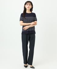F1LGD33170 MK MICHEL KLEIN(小さいサイズ)(メゾン ドゥ サンク) 【小さいサイズ】ドライタッチストレッチ テーパードパンツ/イージーケア/洗濯機で洗える グレージュ