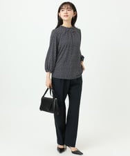 F1LGD33170 MK MICHEL KLEIN(小さいサイズ)(メゾン ドゥ サンク) 【小さいサイズ】ドライタッチストレッチ テーパードパンツ/イージーケア/洗濯機で洗える グレージュ