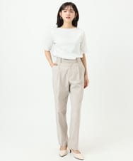 F1LGD33170 MK MICHEL KLEIN(小さいサイズ)(メゾン ドゥ サンク) 【小さいサイズ】ドライタッチストレッチ テーパードパンツ/イージーケア/洗濯機で洗える グレージュ