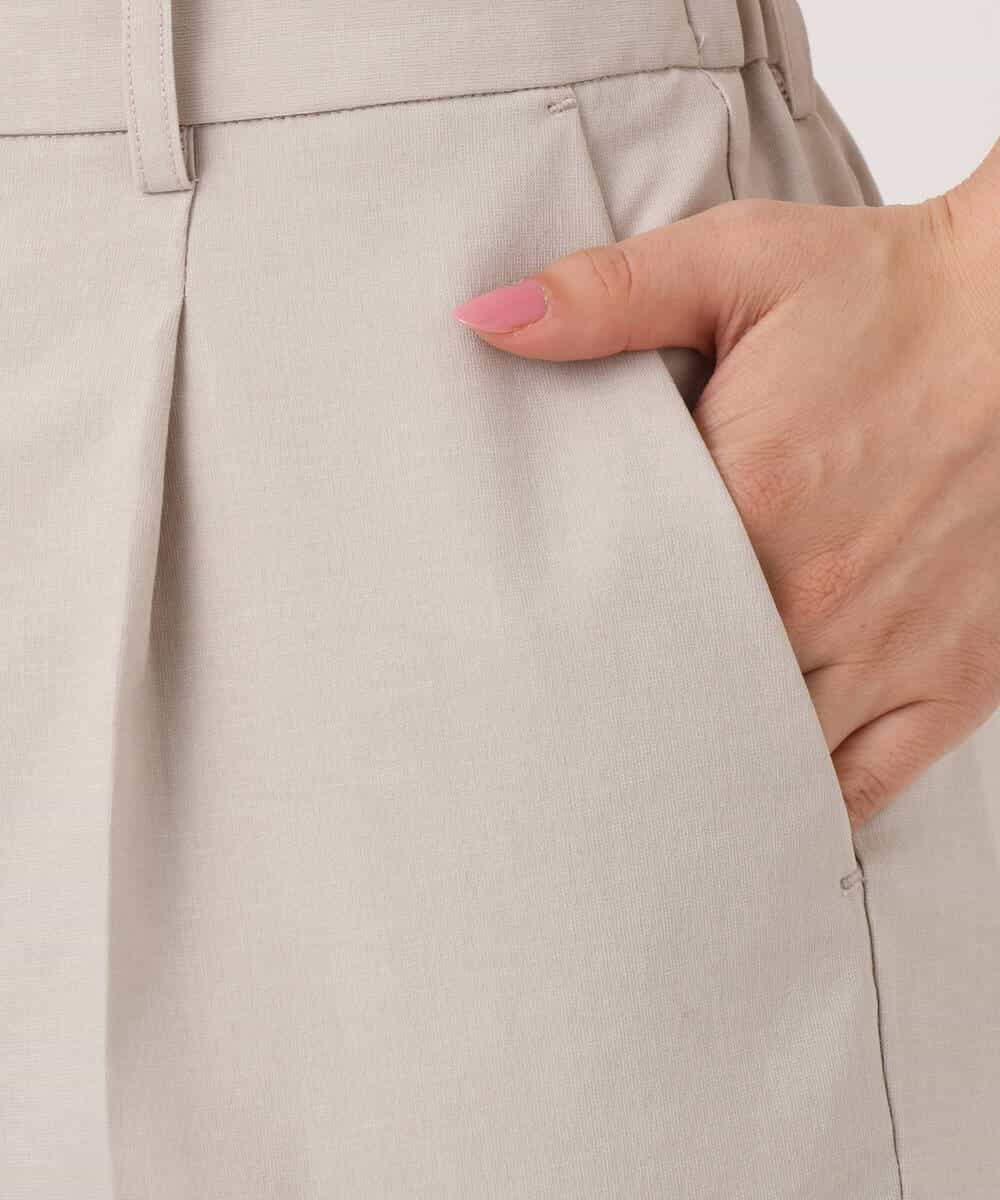 F1LGD33170 MK MICHEL KLEIN(小さいサイズ)(メゾン ドゥ サンク) 【小さいサイズ】ドライタッチストレッチ テーパードパンツ/イージーケア/洗濯機で洗える グレージュ