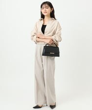 F1LGD34170 MK MICHEL KLEIN(小さいサイズ)(メゾン ドゥ サンク) 【小さいサイズ】ドライタッチストレッチ ワイドパンツ/イージーケア/洗濯機で洗える グレージュ