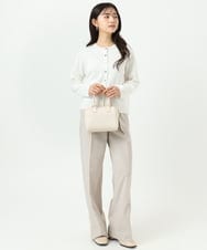 F1LGD34170 MK MICHEL KLEIN(小さいサイズ)(メゾン ドゥ サンク) 【小さいサイズ】ドライタッチストレッチ ワイドパンツ/イージーケア/洗濯機で洗える グレージュ