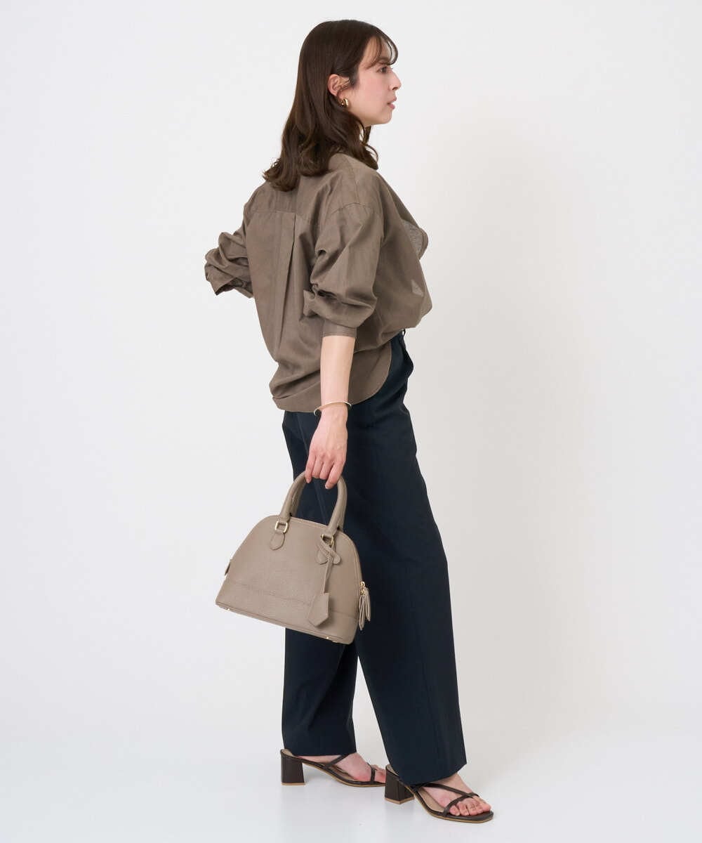 F1LGD34170 MK MICHEL KLEIN(小さいサイズ)(メゾン ドゥ サンク) 【小さいサイズ】ドライタッチストレッチ ワイドパンツ/イージーケア/洗濯機で洗える グレージュ