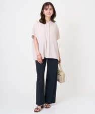 F1LGD34170 MK MICHEL KLEIN(小さいサイズ)(メゾン ドゥ サンク) 【小さいサイズ】ドライタッチストレッチ ワイドパンツ/イージーケア/洗濯機で洗える グレージュ