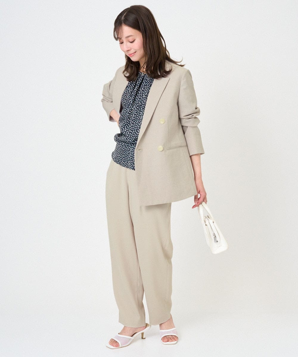 F1LGD44160 MK MICHEL KLEIN(小さいサイズ)(メゾン ドゥ サンク) 【小さいサイズ】[UVカット/接触冷感/防シワ/通気性/洗濯機で洗える]テーパードパンツ ベージュ