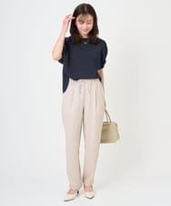 F1LGD44160 MK MICHEL KLEIN(小さいサイズ)(メゾン ドゥ サンク) 【小さいサイズ】[UVカット/接触冷感/防シワ/通気性/洗濯機で洗える]テーパードパンツ ベージュ