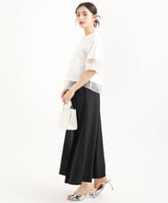F1LGD51170 MK MICHEL KLEIN(小さいサイズ)(メゾン ドゥ サンク) 【小さいサイズ】[UVカット/洗える]ストレッチ タックガウチョパンツ ブラック
