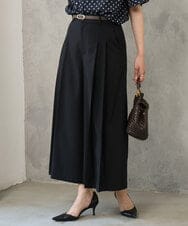 F1LGD51170 MK MICHEL KLEIN(小さいサイズ)(メゾン ドゥ サンク) 【小さいサイズ】[UVカット/洗える]ストレッチ タックガウチョパンツ ブラック